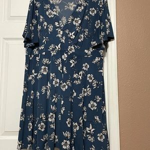 Torrid Blue and White Midi Dress